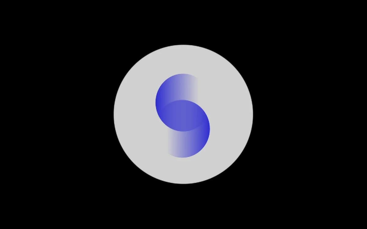 Two overlapping blue circles forming a shape like an S